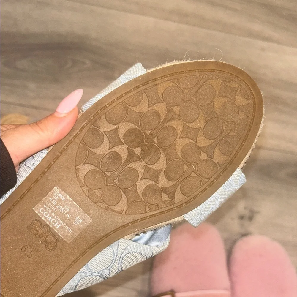 NWT Coach Charli Espadrille Sandals Light Blue Size 6.5